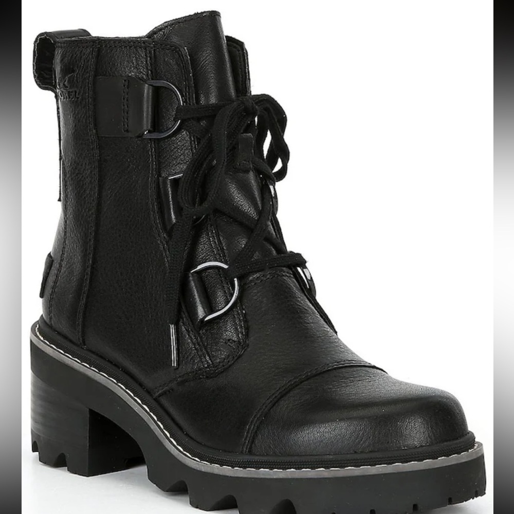 Sorel Joan Now Black Lace Up Leather Boots